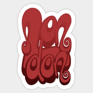 London lettering art - Chile oil red Sticker